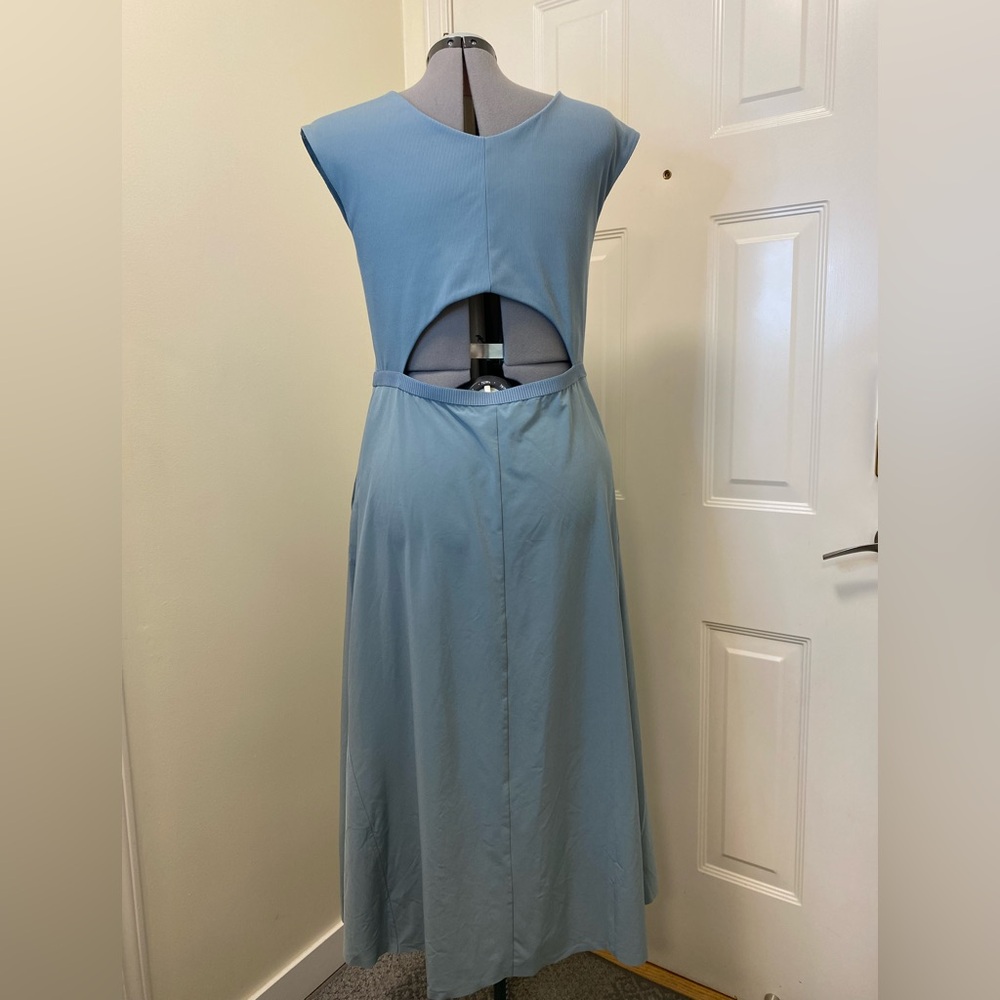 Sleeveless V-Neck Midi Dress in Sage Green - Picture 7 of 10